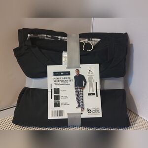 Royal Class Men's Size XL (42-44) Sleepwear Set Relaxed Fit Black/Gray Pajamas